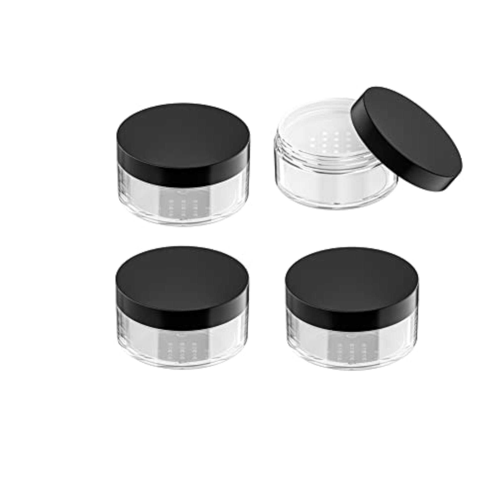 50g Plastic Empty Powder Puff Case with Net Sifter Lid